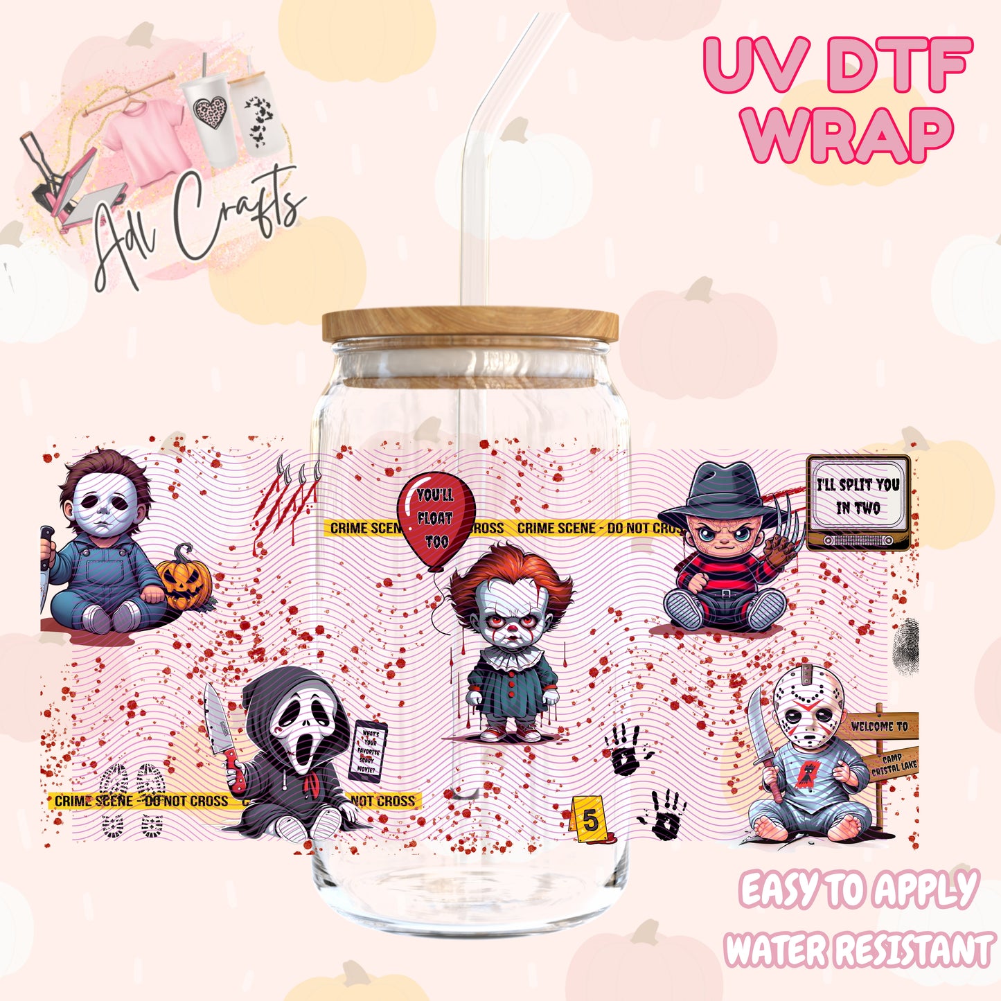 Cute killers Halloween Cup wrap