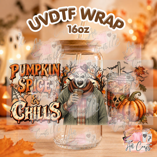 Pumkin spice chills Terrified Uvdtf Fall/Thanksgiving cup wrap
