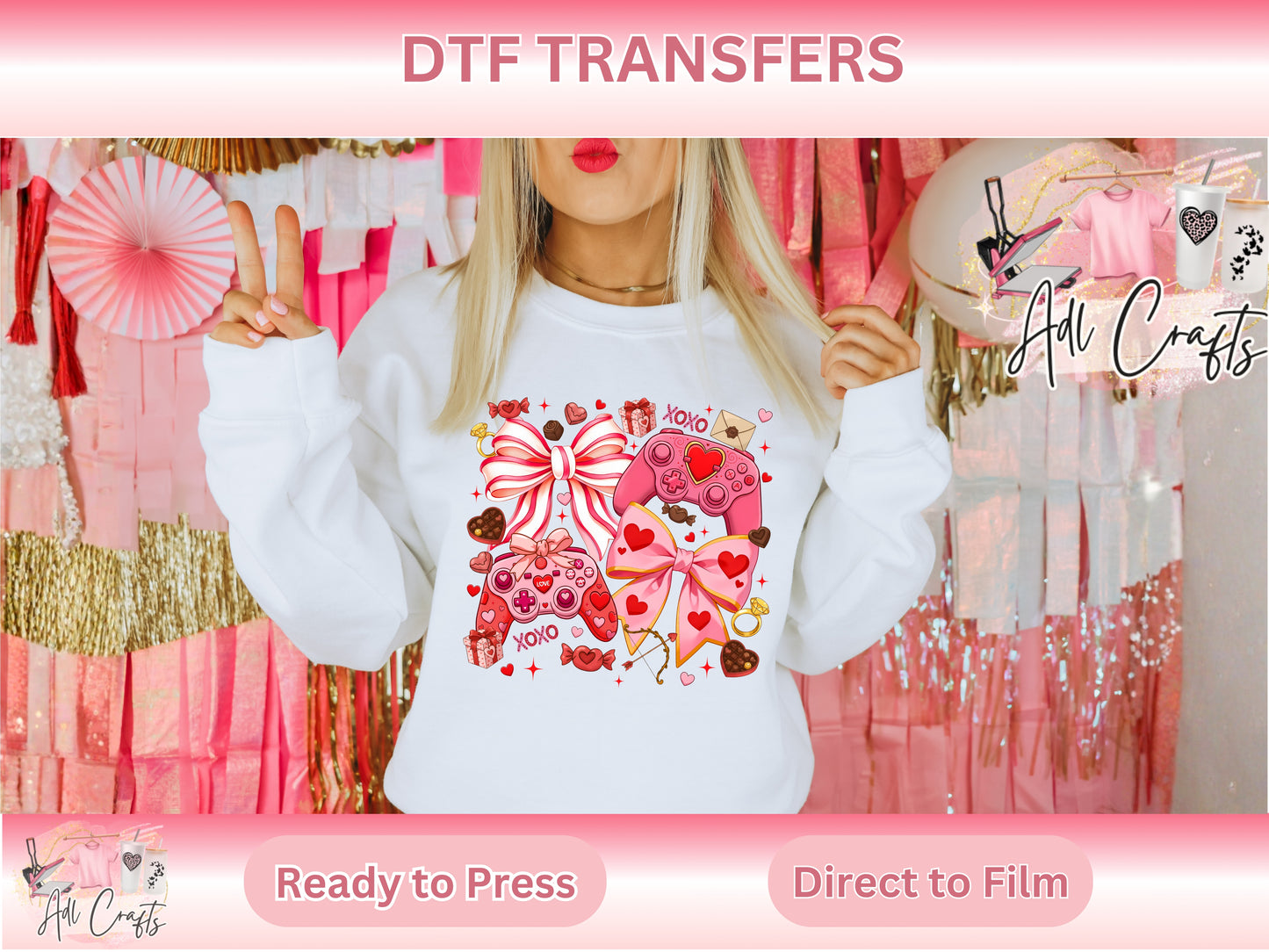 Gamer Valentines DTF Transfer