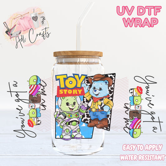 TS5 Bear UVDTF WRAPS Ready to apply