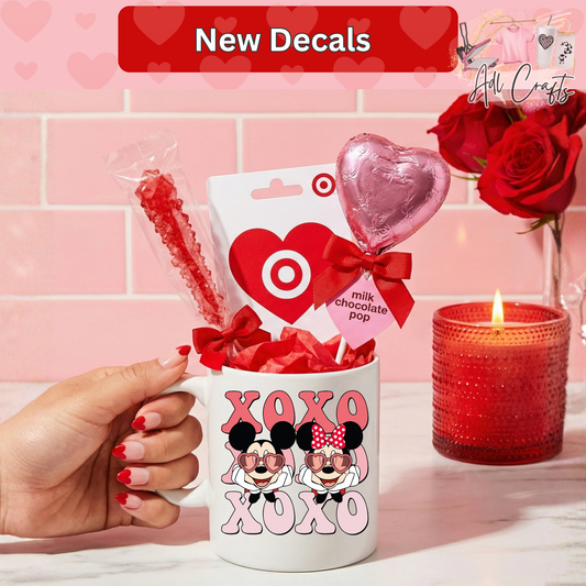 Xoxo mouses valentines Uv Dtf Decal
