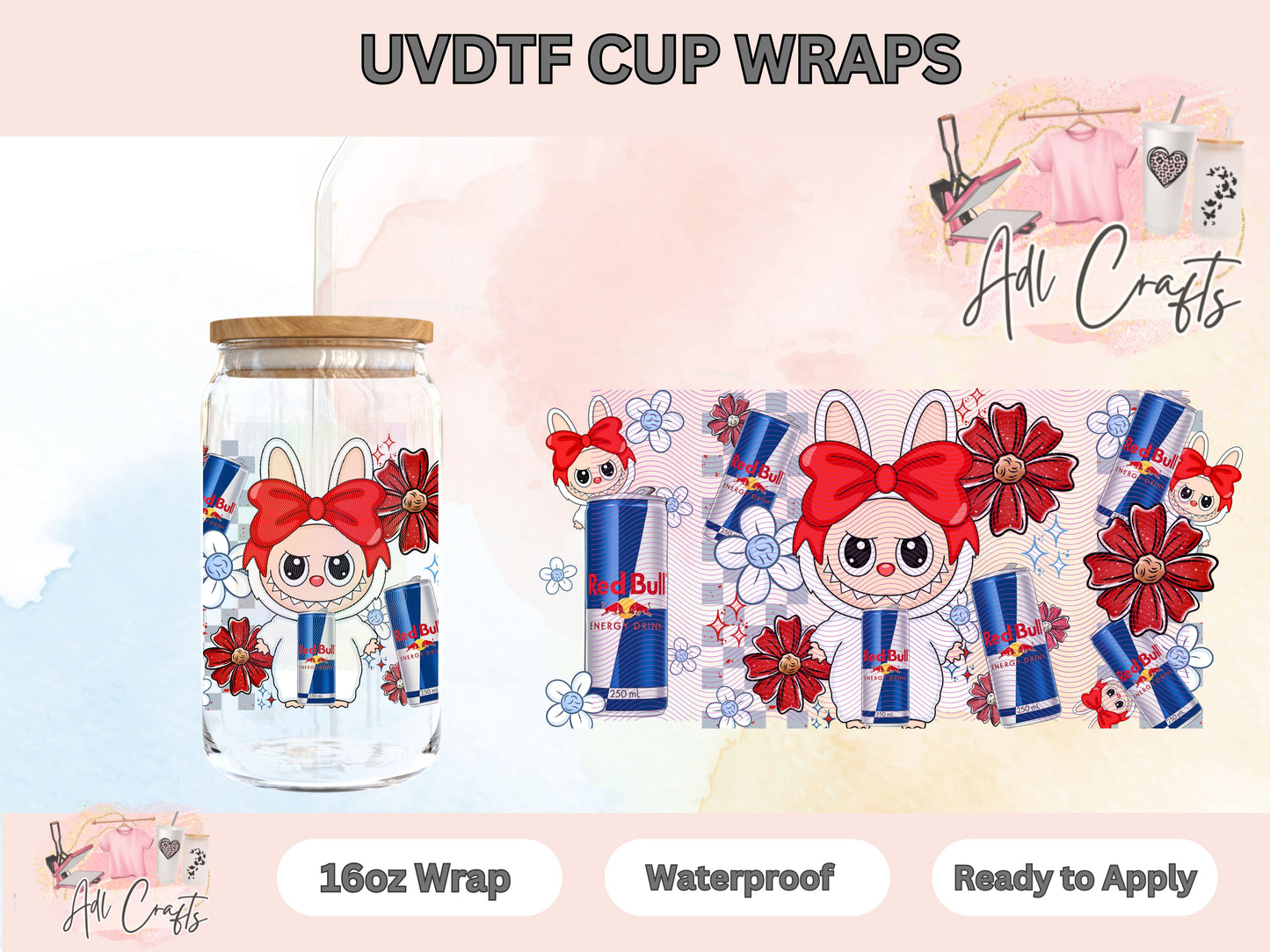 Bubu blue energy drink UVDTF WRAPS