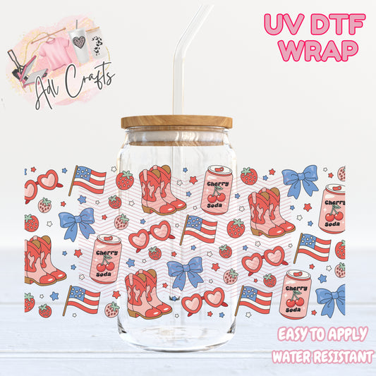 Boots drinks 4th of July UVDTF WRAPS