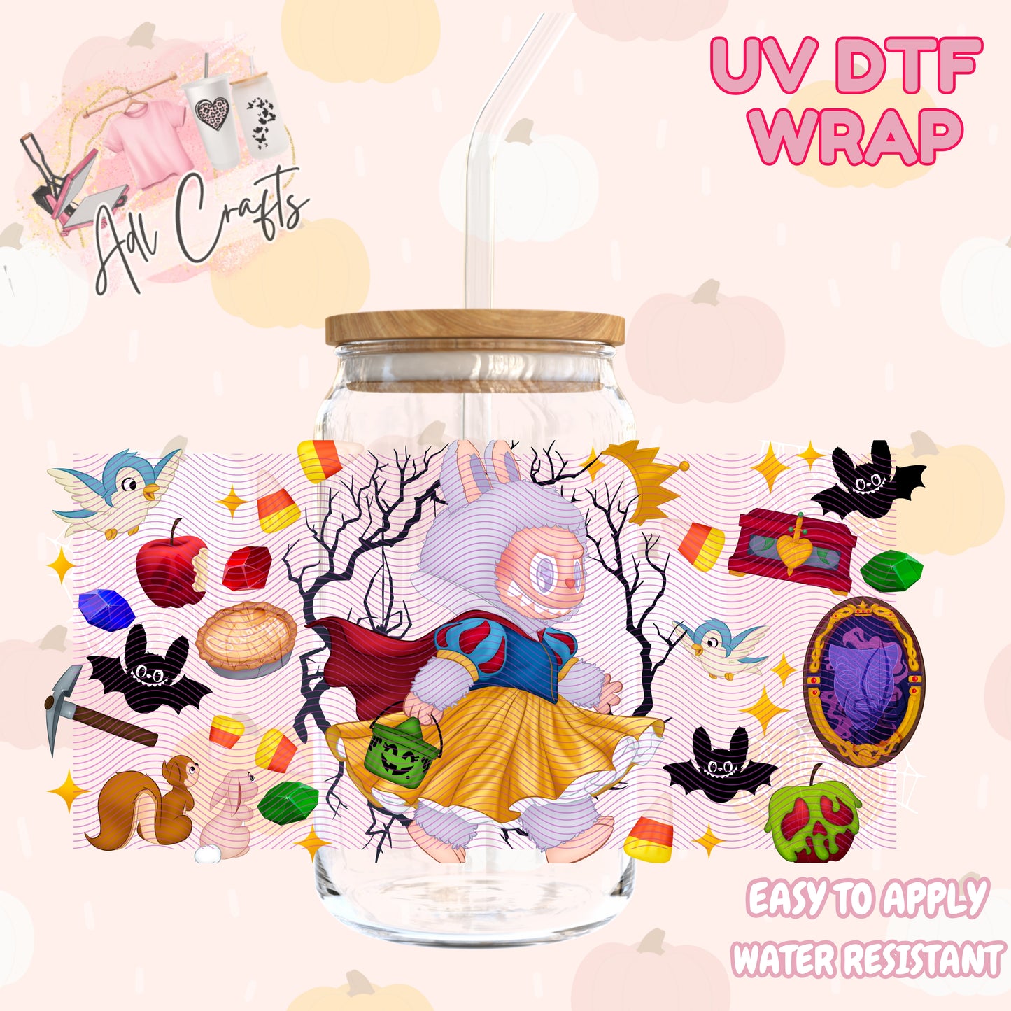 Snow white little monster  Halloween Cup wrap