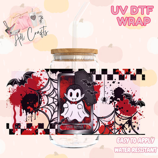 Cute blood sucker ghost Halloween Cup wrap