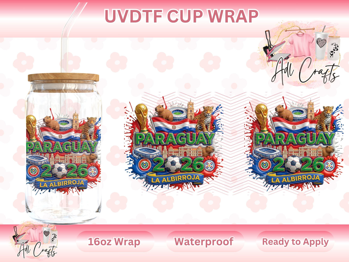 Paraguay Mundial World Cup UVDTF WRAPS