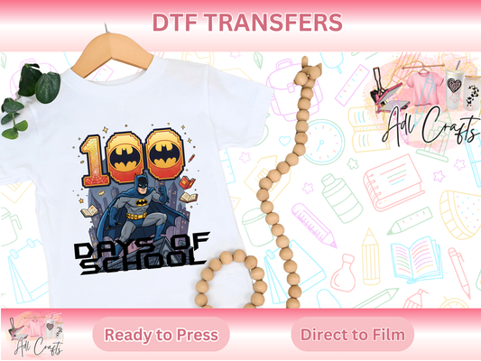Batman 100 Days of School DTF Transfer