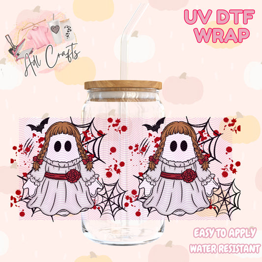 Two cute killer doll ghost Halloween Cup wrap