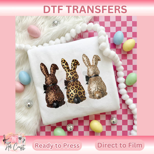 Glitter Bunny Easter DTF Transfer