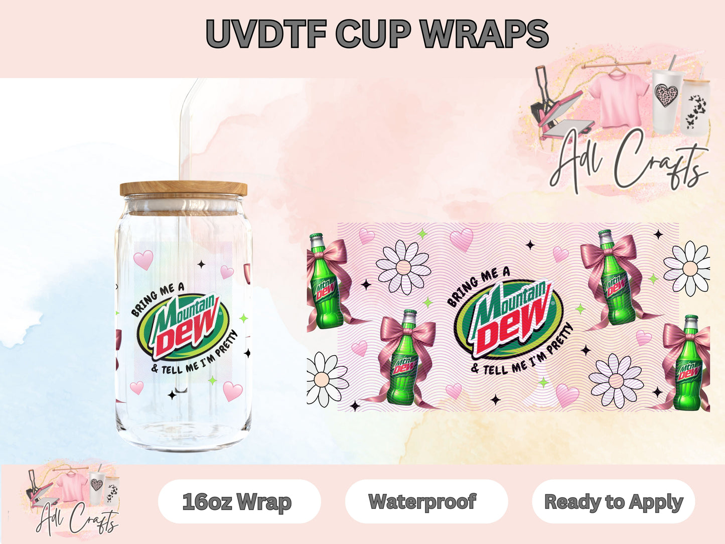 Dew soda drink UVDTF WRAPS