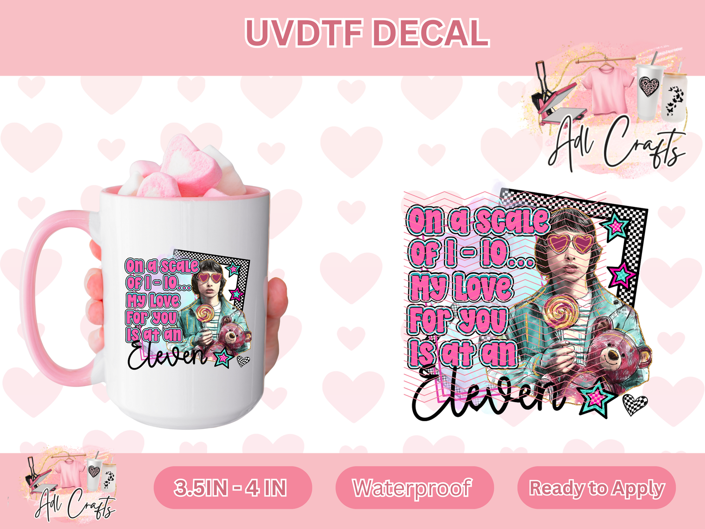 On a scale 1-10 Strangers Uv Dtf Decal