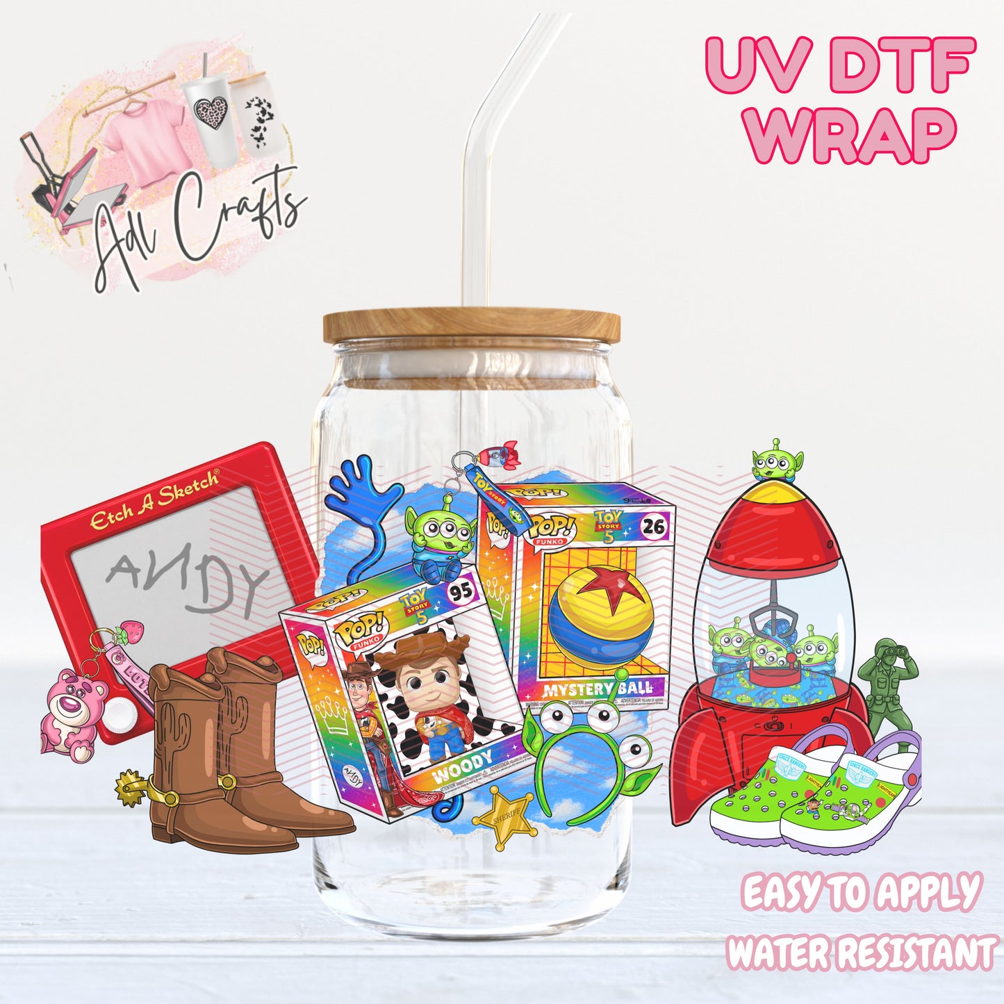 TS5 Pink Sheriff Woody UVDTF WRAPS Ready to apply