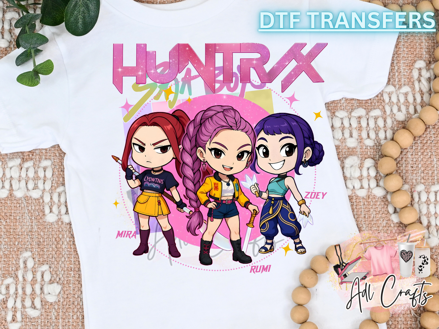 K-pop Cute Pink Huntrxx DTF Transfer
