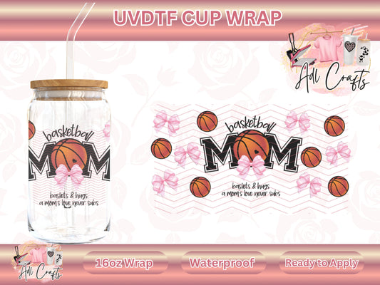 Coquette Basketball MOM Mother's Day UVDTF WRAPS