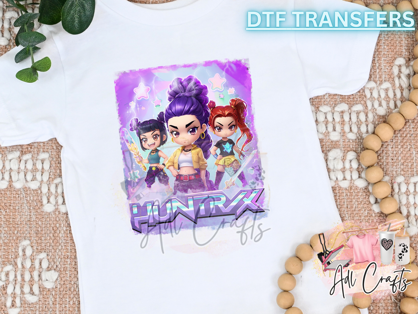 K-pop Cute Start Purple Huntrxx DTF Transfer