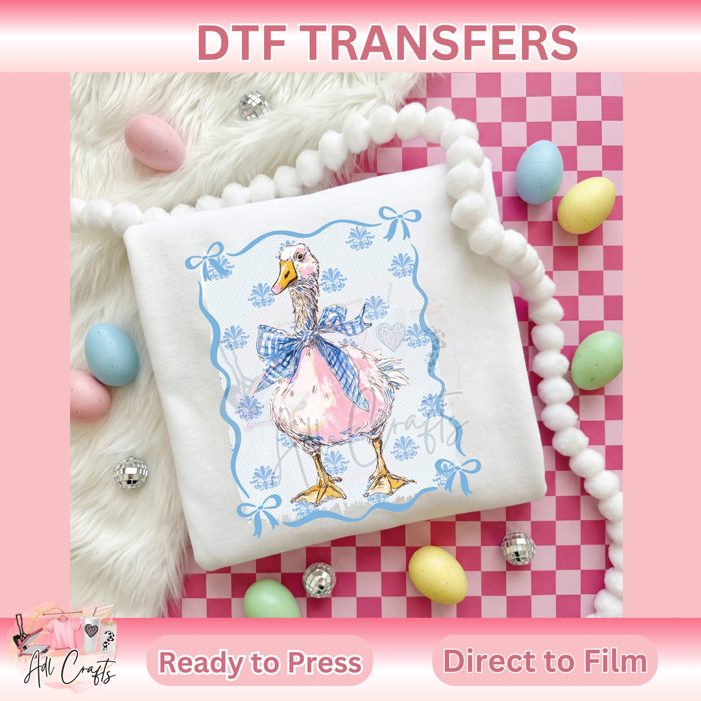 Coquette Duck Easter DTF Transfer