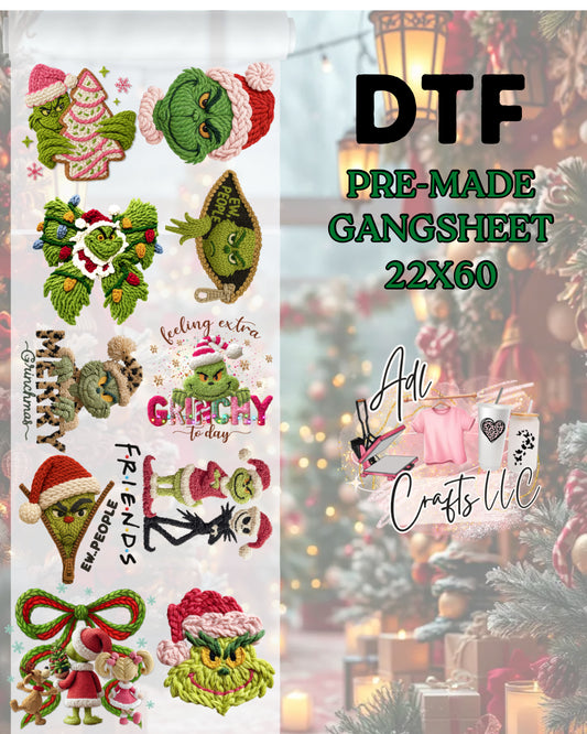 Green Man Christmas Pre-Made Gangsheet