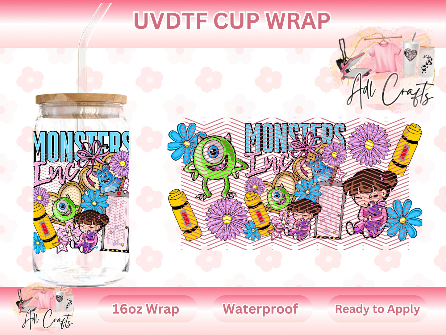 Boo monsters UVDTF WRAPS Kids