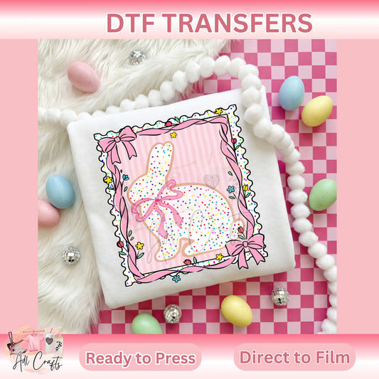 Coquette bunny Easter DTF Transfer
