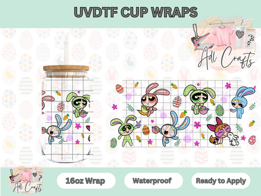 Puff Girls Bunnies Easter UVDTF Cup Wrap