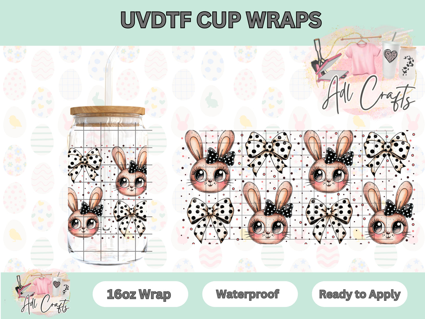 Coquette Bunny Easter UVDTF Cup Wrap