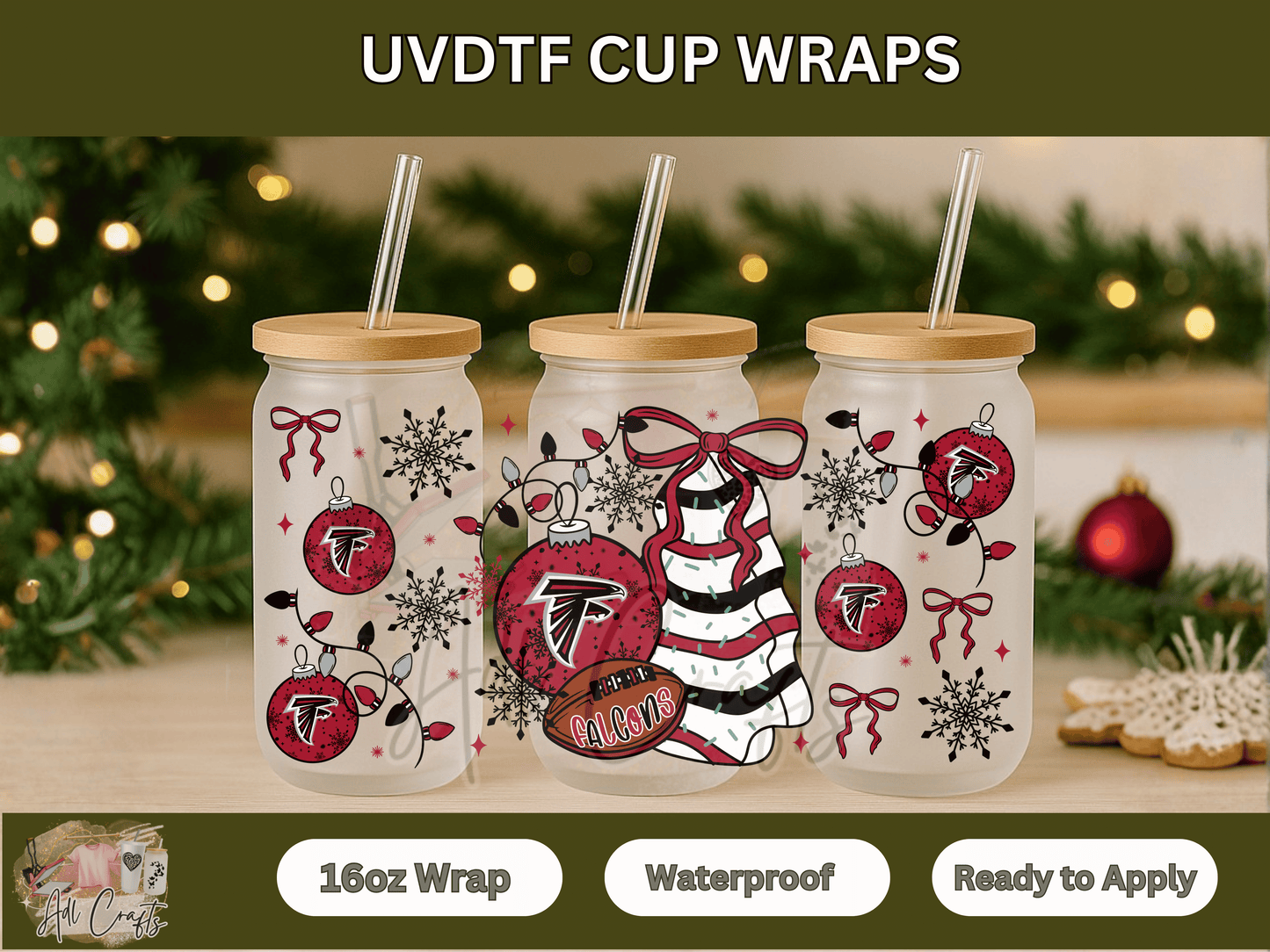 UVDTF WRAPS Christmas NFL Falcons