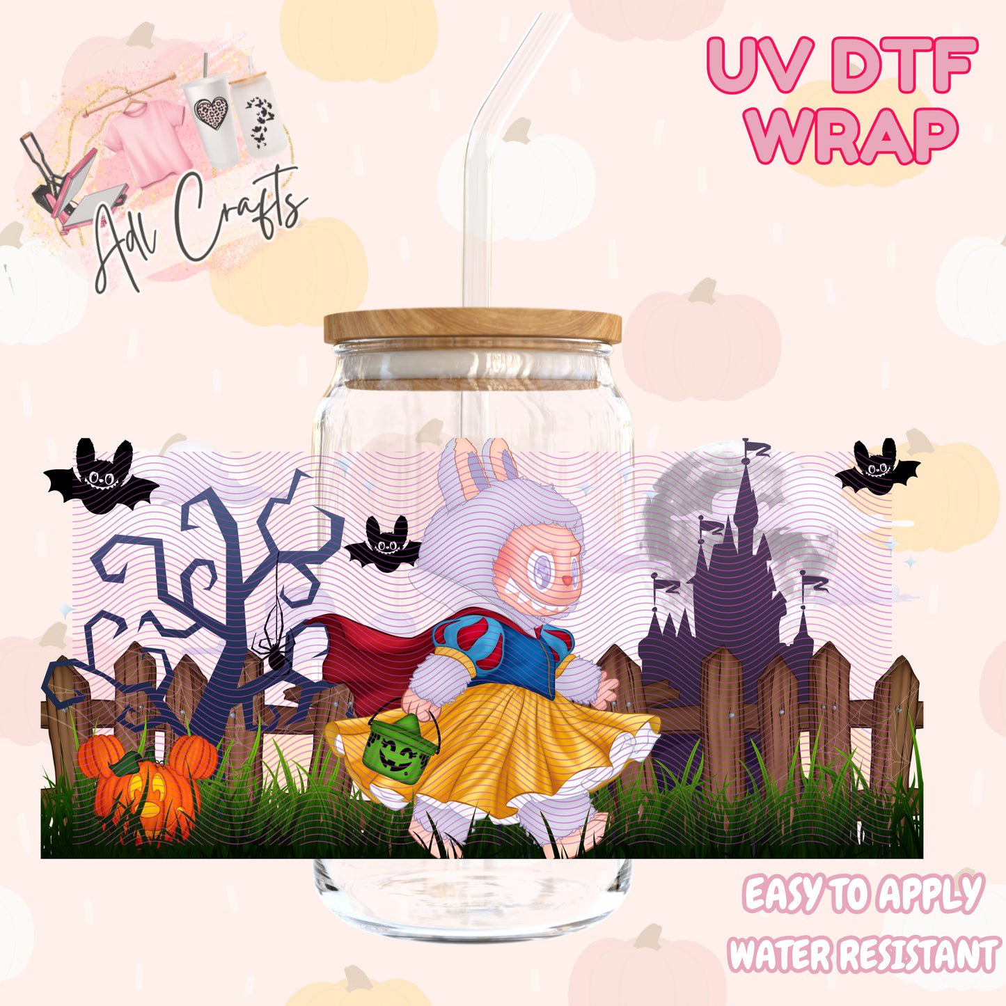 Snow white little mosters Halloween Cup wrap