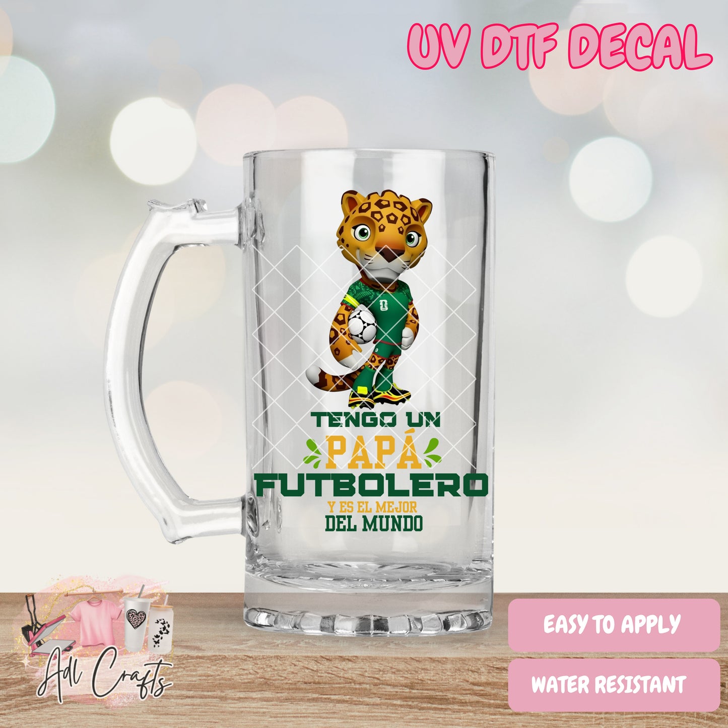 Tengo un papa futbolero Father's Day Uv Dtf Decal