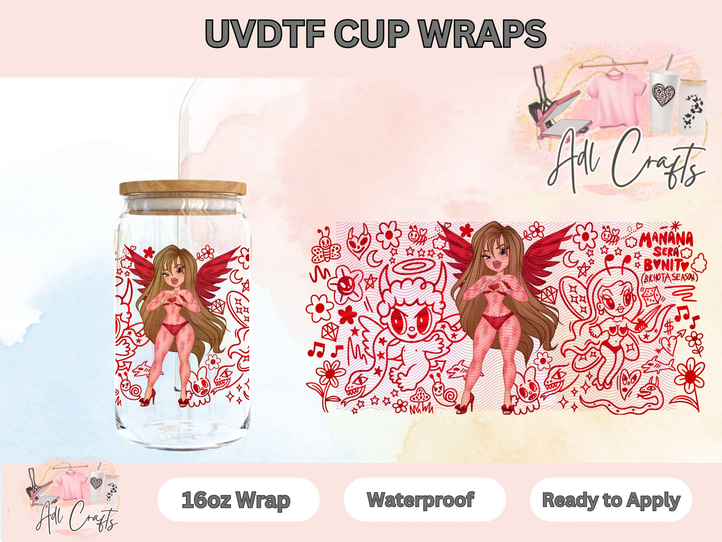 Karol G Angel red UVDTF WRAPS