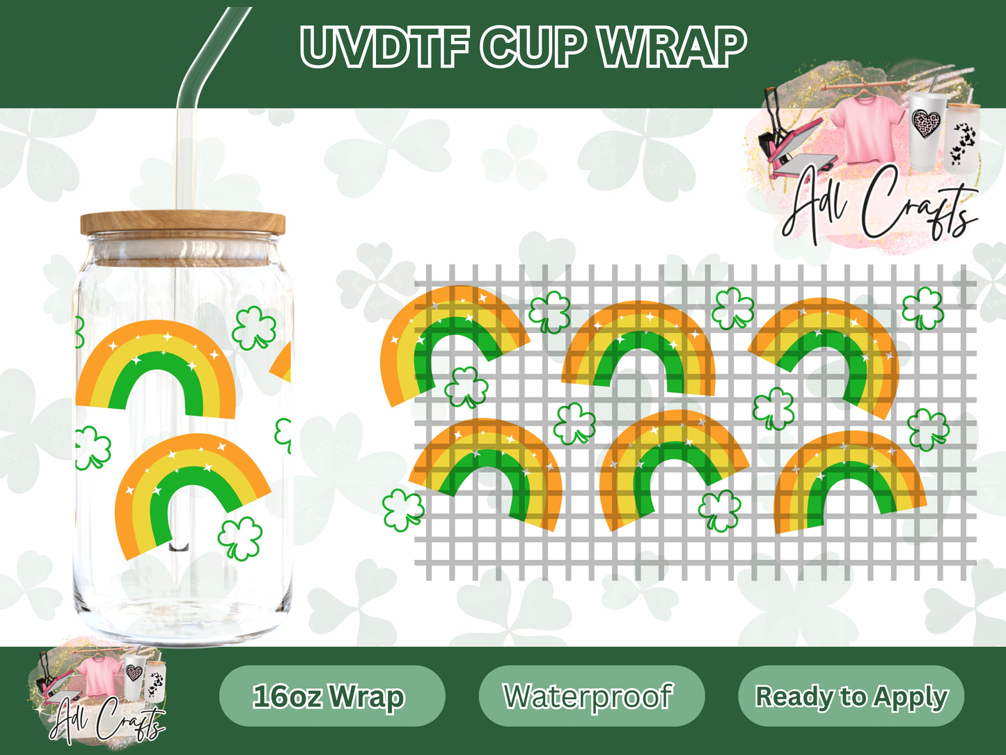 rainbow  St. Patrick’s UVDTF WRAPS