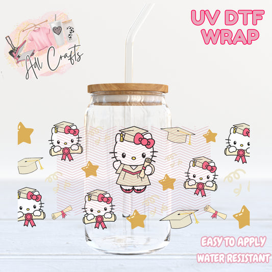 Class Grad Cream Bows Graduation UVDTF WRAPS
