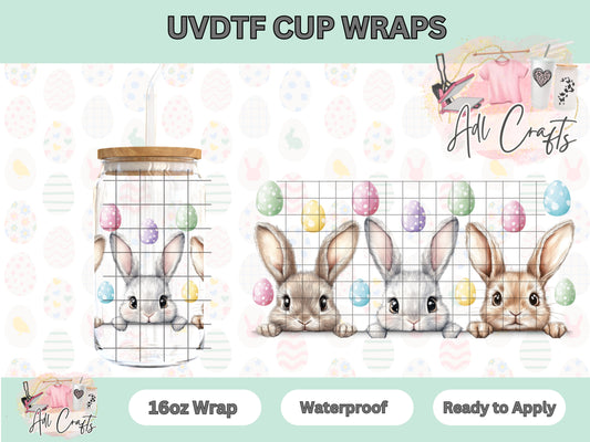 Cute Bunny Faces Easter UVDTF Cup Wrap