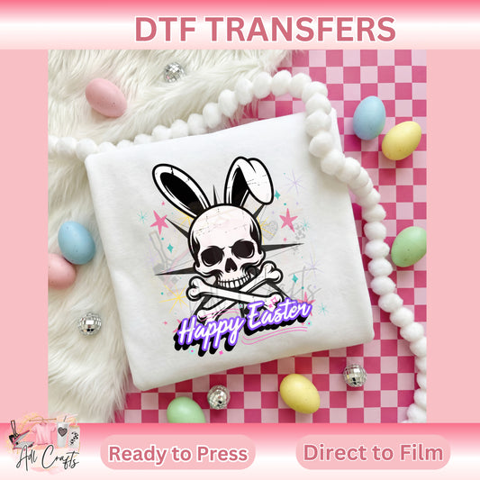 Skull bunny Easter DTF Transfer