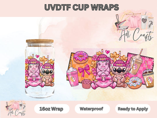 Lilo stitch Caffeine drink Coffee UVDTF WRAPS