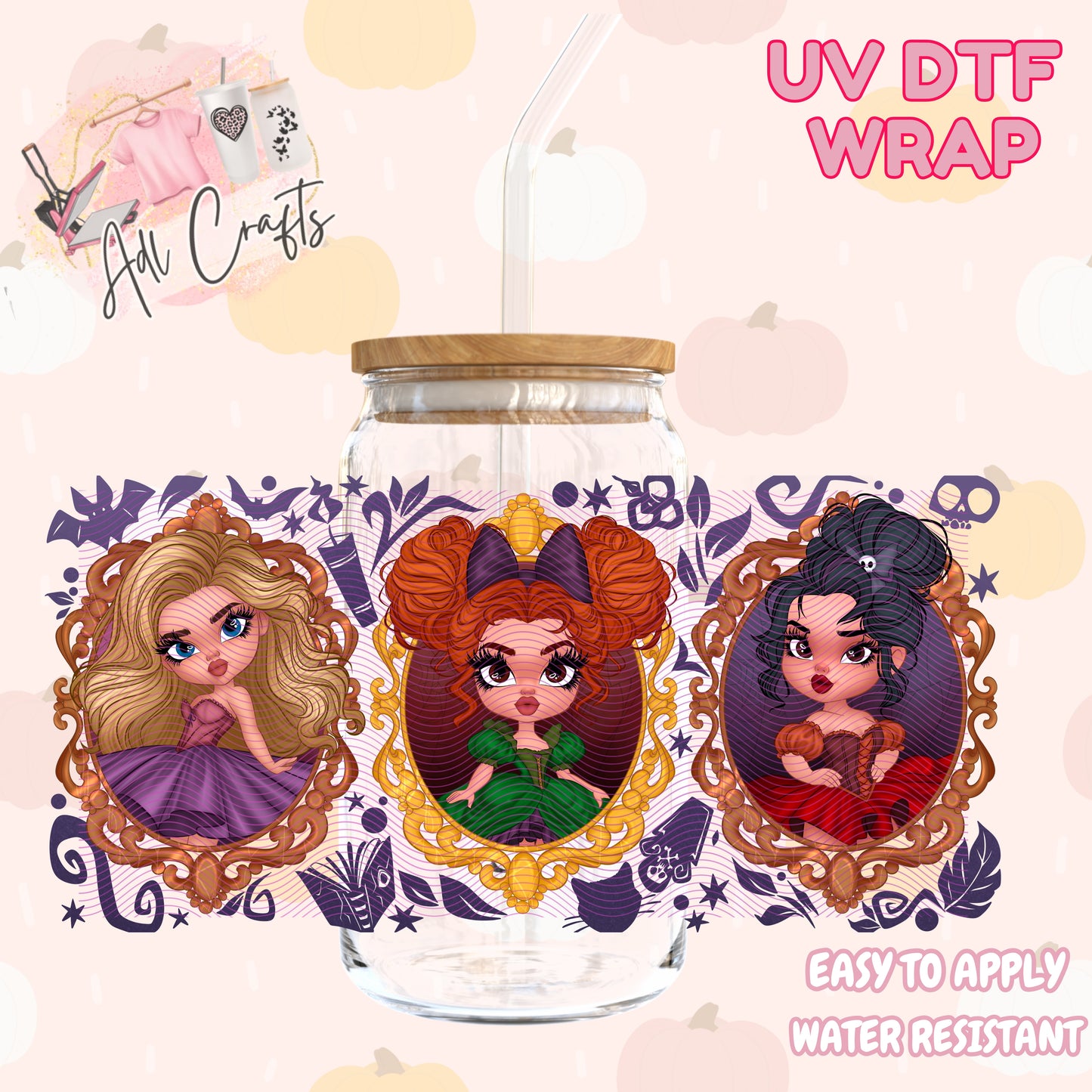 Evil mom and step sisters Halloween Cup wrap