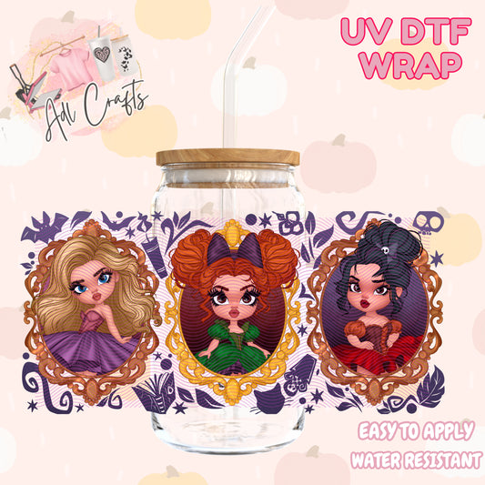 Evil mom and step sisters Halloween Cup wrap