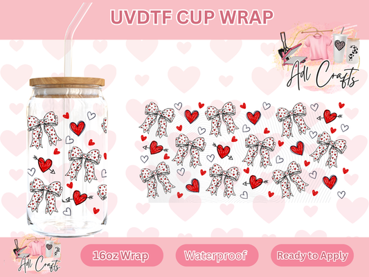 Bows Hearts colorful UVDTF WRAPS Valentines
