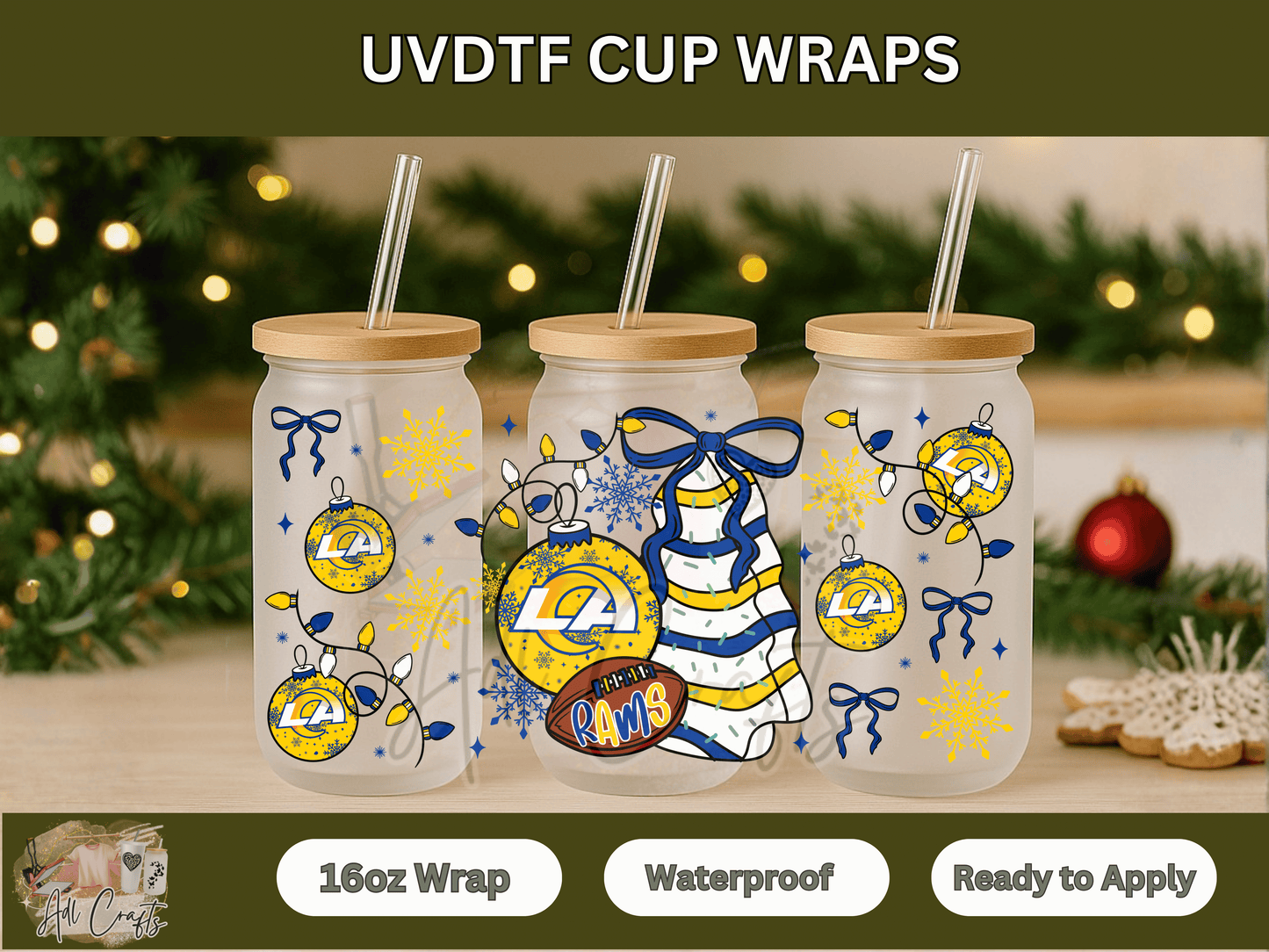 UVDTF WRAPS Christmas NFL Rams