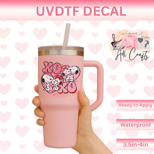 Xoxo snoo couple valentines Uv Dtf Decal
