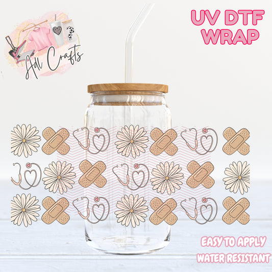 ban aid n flowers UVDTF WRAPS Medic