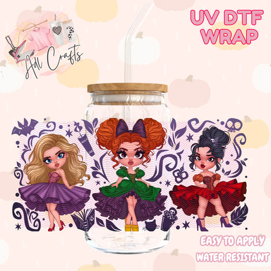 Evil mom and step sisters in dress Halloween Cup wrap