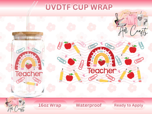 Teacher Pencil Apple Teacher UVDTF WRAPS