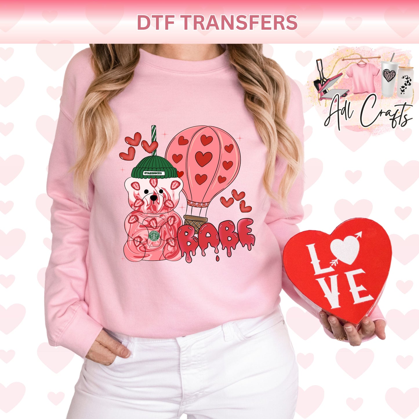 Bearista Babe Valentines DTF Transfer