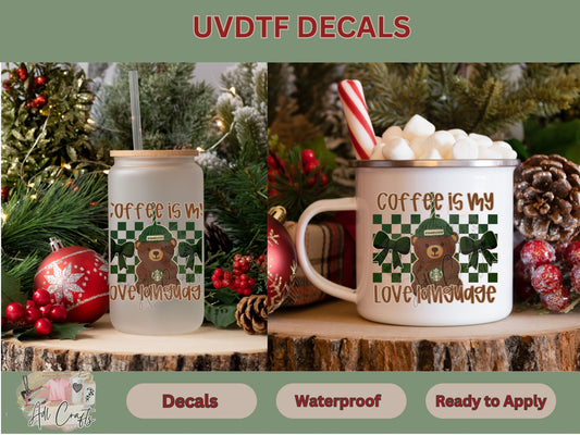 Barista Bear SB Highland Uv Dtf Decal Christmas