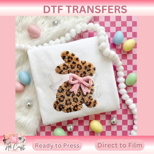 Cheetah Bunny Easter DTF Transfer