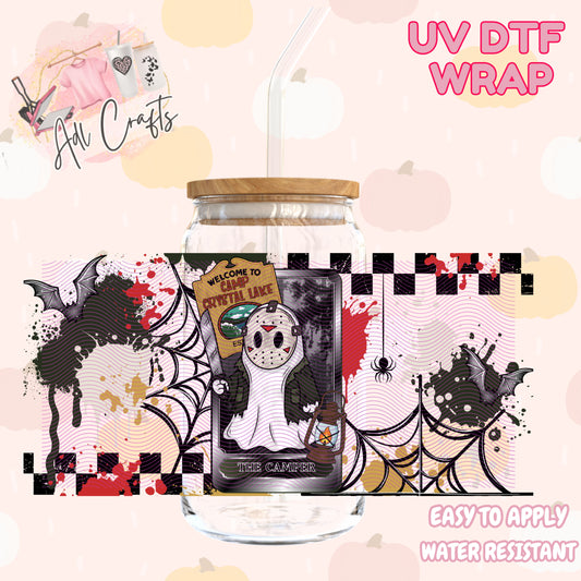Cute scary masked ghost Halloween Cup wrap