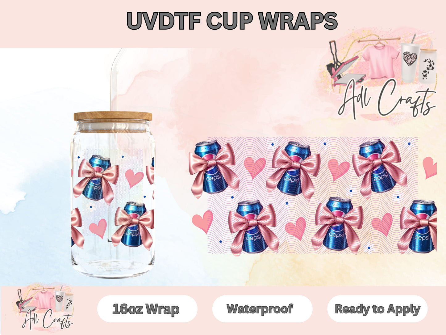 Coquette cans drink UVDTF WRAPS