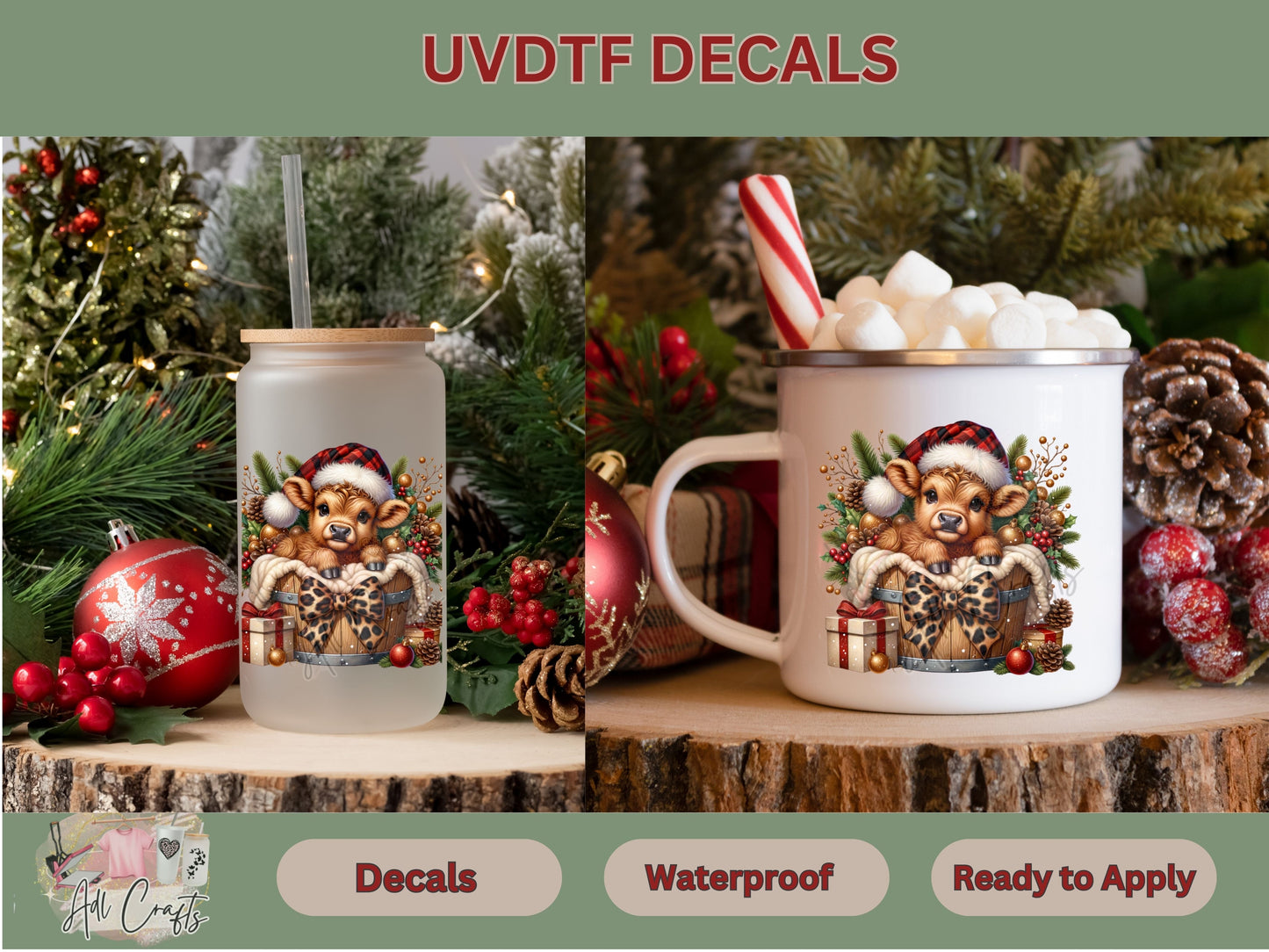 Cheetah Highland Uv Dtf Decal Christmas