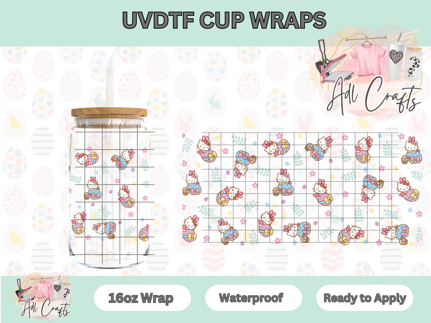 Kitty Basket Easter UVDTF Cup Wrap