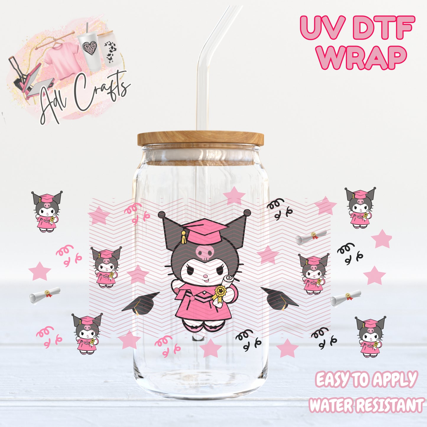 Class Grad Kuro Pink Graduation UVDTF WRAPS